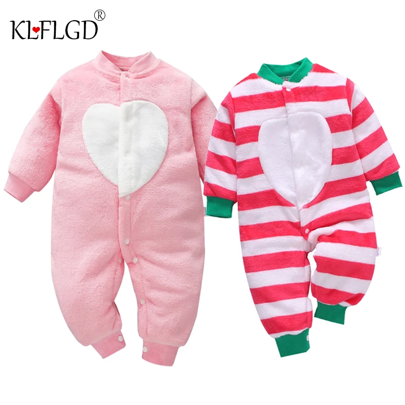 

Autumn Winter Infant Clothing Thick Fluff Baby Rompers For Baby Girls Jumpsuit newborn Plush Romper one piece suit for going out