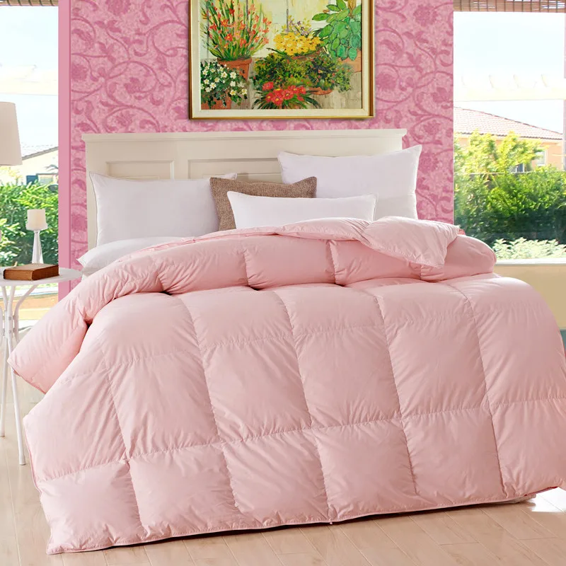 Роскошное зимнее одеяло из 100% белого утиного/гусиного пуха стеганое