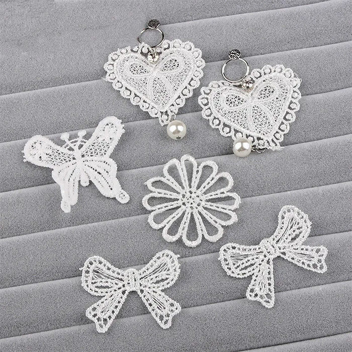 Сделай сам Южная Корея прекрасная кружевная вышивка серьги любовь Персиковое