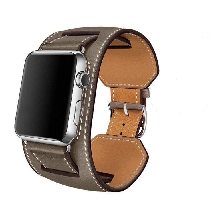 Наручный ремень для Apple Watch, ремешок-манжета, кожаный ремешок, 42 мм, 38 мм, 40 мм, 44 мм, браслет для iWatch, ремешок серии 5, 4, 3, 2, 1 - Цвет ремешка: Gray 5