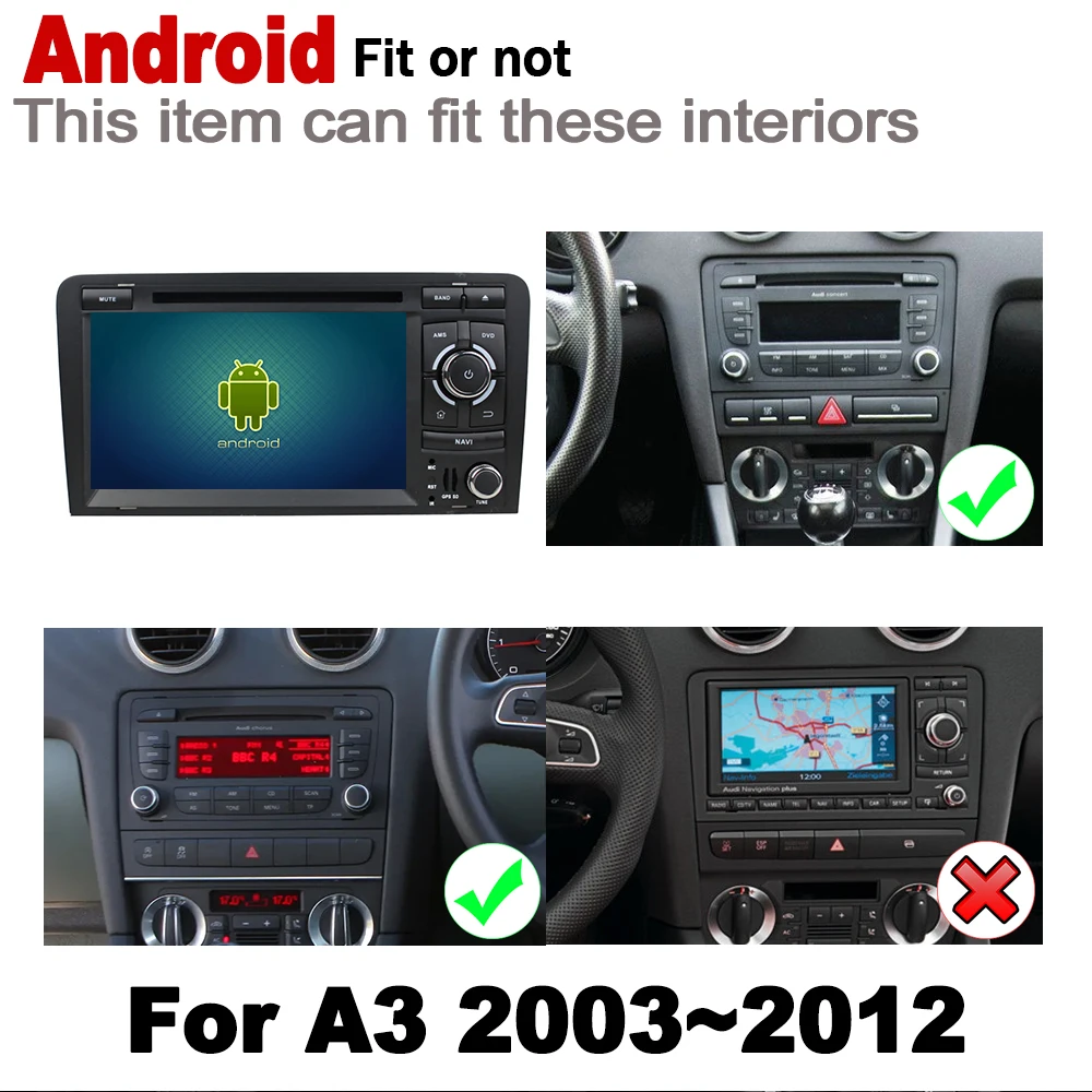 IPS Android 2 DIN автомобильный DVD GPS для Audi A3 S3 8P 2003 ~ 2012 MMI навигация Мультимедиа плеер