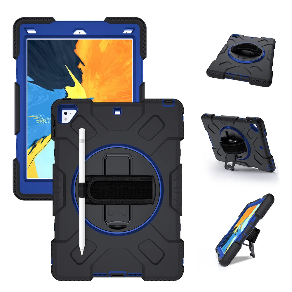 Black with Navy Чехол для iPad Pro 9,7 Air 2 iPad 9,7 дюймов чехол для планшета с держателем карандаша вращение на 360 Защитный ремешок JGX07 - Цвет: Black with Navy