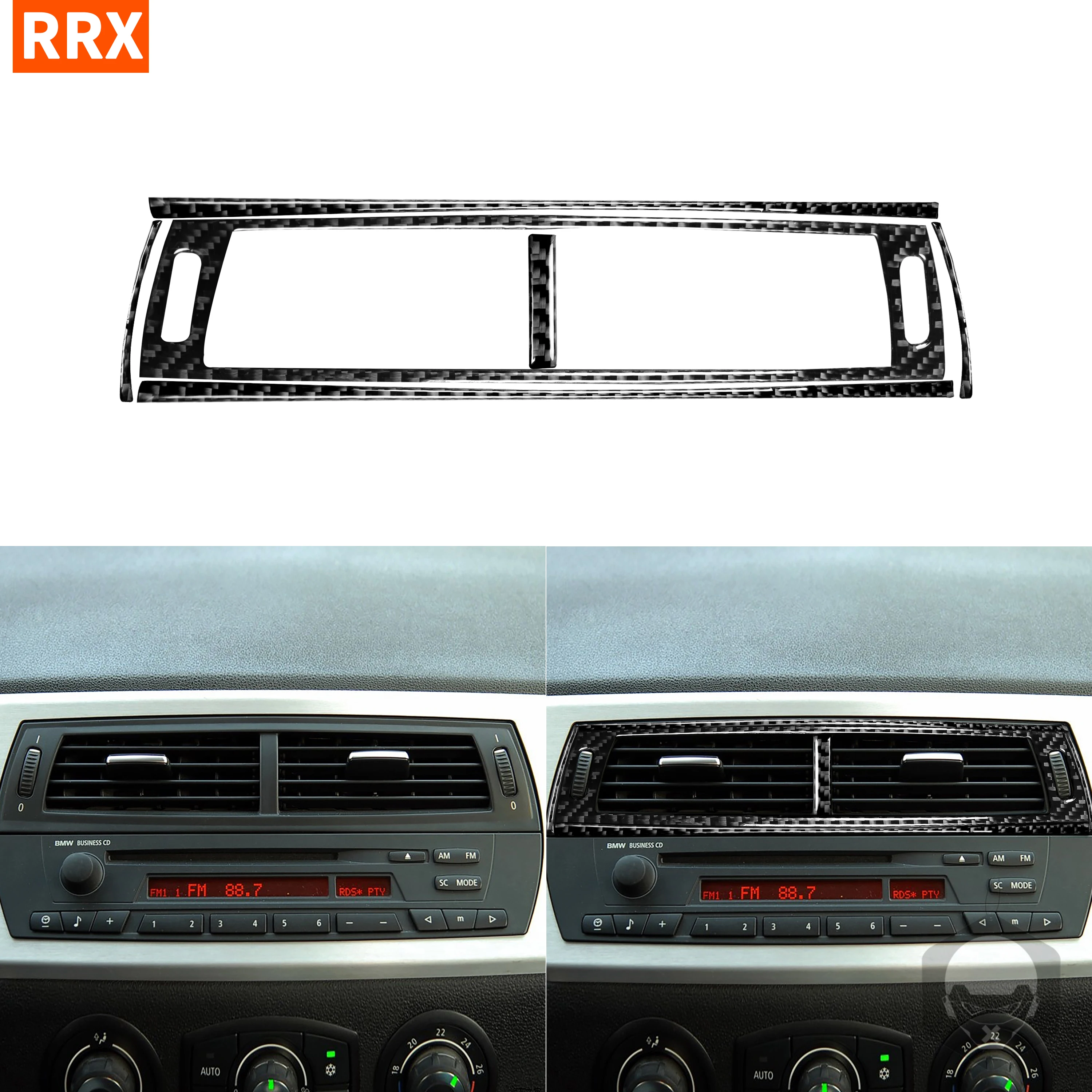 Черные стикеры из углеродного волокна для BMW Z4 E85 2003-2008 центральное управление