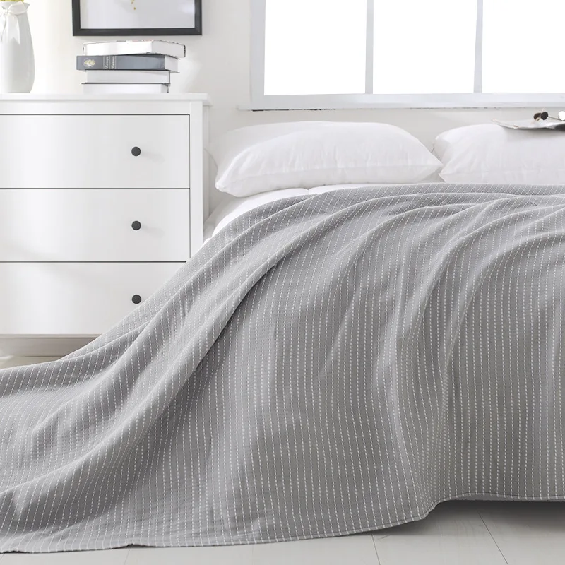 Хлопковое муслиновое одеяло для взрослых дышащее легкое мягкое уютное теплое