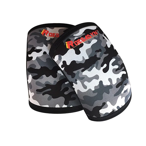Gray camo Roegadyn Детская безопасность синий 5 мм эластичный неопрен Поддержка Тяжелая атлетика/локоть защитник/Баскетбол Локоть рукава одна пара - Цвет: Gray camo
