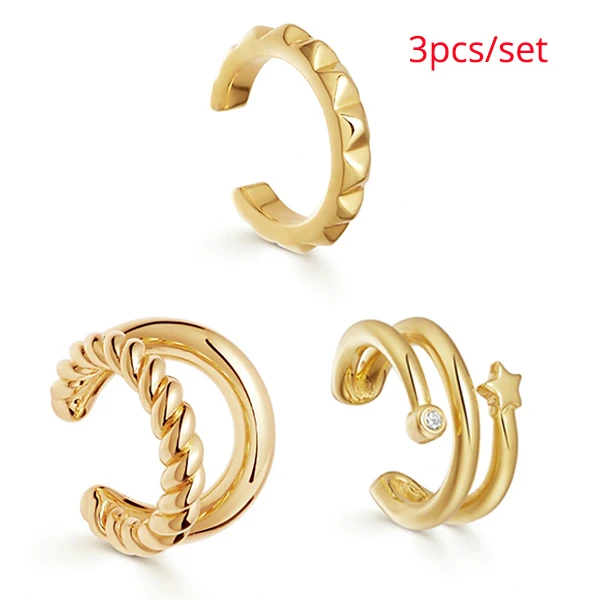 3pcs set Дизайн, разноцветные циркониевые круглые серьги для женщин, модная круглая маленькая серьга-кольцо, вечерние ювелирные изделия, подарки - Окраска металла: 3pcs set