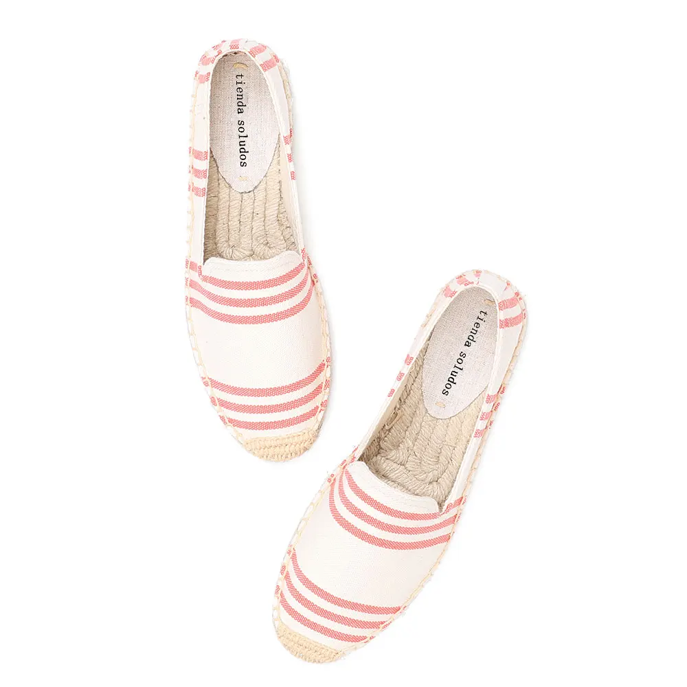 Женские эспадрильи из пеньковой резины на плоской платформе без застежки