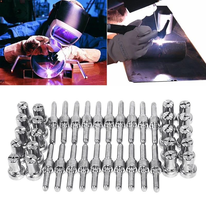 

40pcs Plasma Cutting Torch Consumable Cutting Extended Long Plasma Cutter Kit