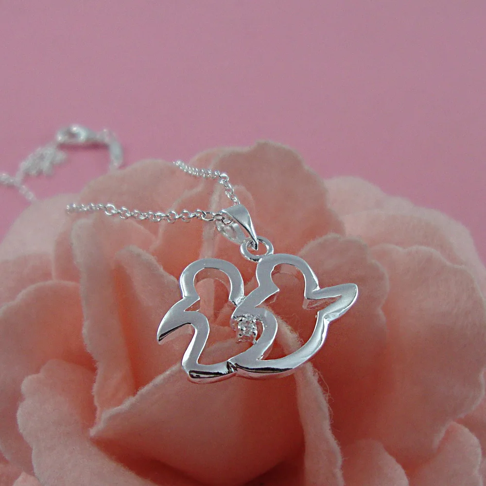 

Summer Women's 46CM Clavicle Chain Cute Cartoon Pendant 925 Sterling Silver Necklace Student Jewelry Chokers Necklaces Birthday