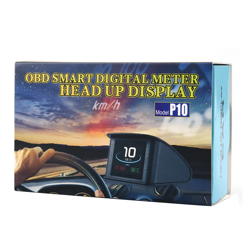 Дисплей на борту автомобиля P10 цифровой OBD2 прибор для измерения пробега и