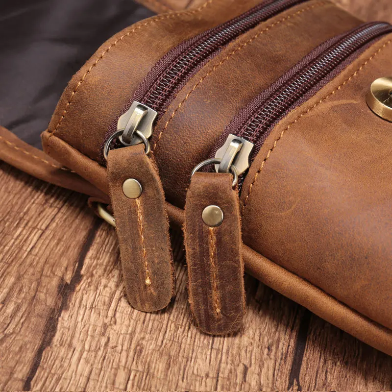 Поясная Сумка из натуральной кожи для мужчин забавные винтажные мужские