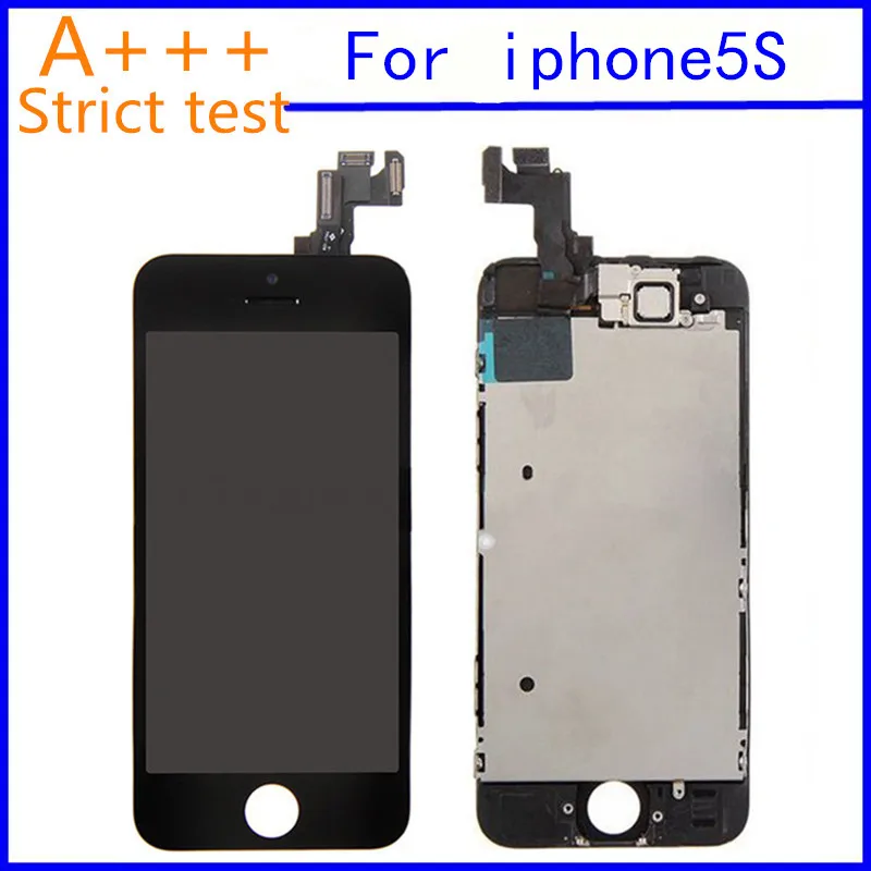 AAA для Iphone 5S ЖК-дисплей в сборе с сенсорным экраном комплекте домашней кнопкой и