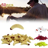 50pcsbag soft bait outdoor fishing artificial soft fishing lures plastic worms kit fishing tackle accessories