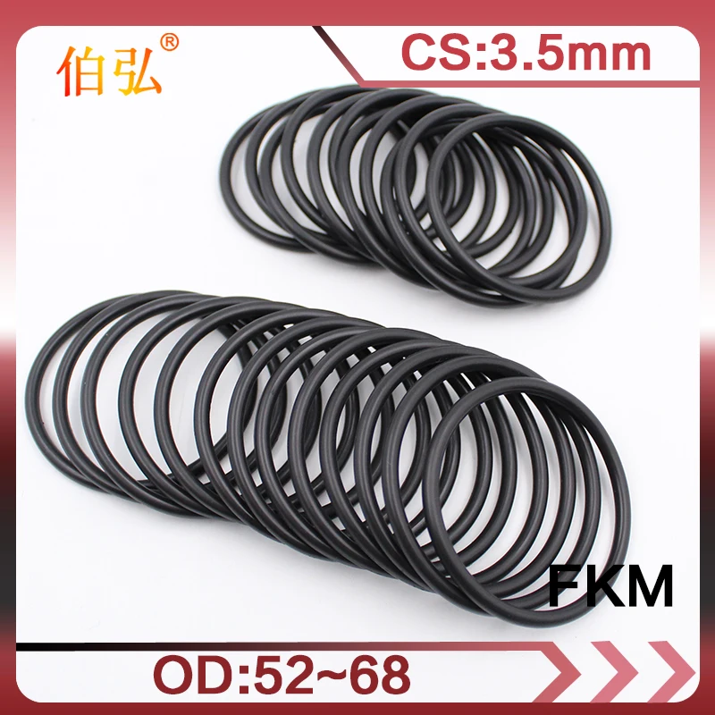 

1PC Rubber Ring Green FKM O ring Seal 3.5mm Thickness OD52/54/55/56/58/60/62/65/68mm Rubber ORings seal Oil Ring Gasket