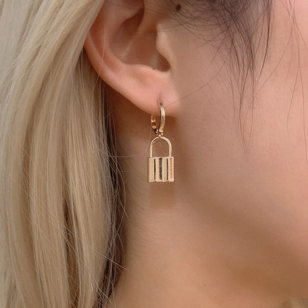 3Pcs/Set Shiny Crystal Star Lock Dangle Earrings for Female 2020 Trendy Tiny Charm Earrrings Set Party Jewelry Gift | Украшения и