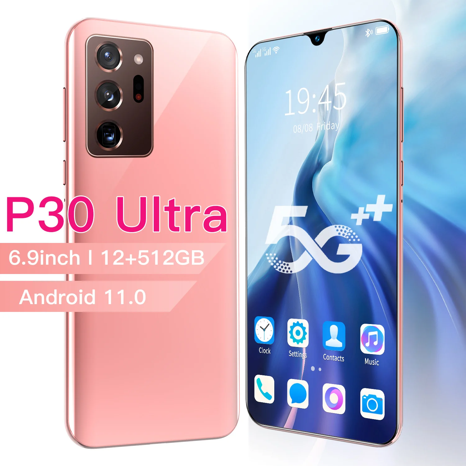 

New Arrival 2021 P30 UItra 6.9Inch 12+512G 10Core Smartphone 5G Finger Face ID 24MP+48MP 5800MAH Android11