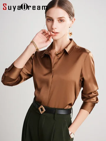 SuyaDream Женская шелковая блузка