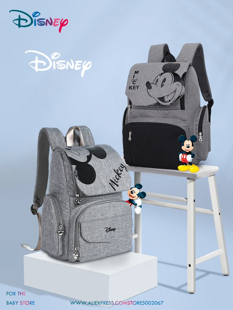 

Disney Free Hook Baby Diaper Bag Backpack Maternity Bag For Stroller Nappy Bag Large Capacity Mummy Bags For Travel Gray Series