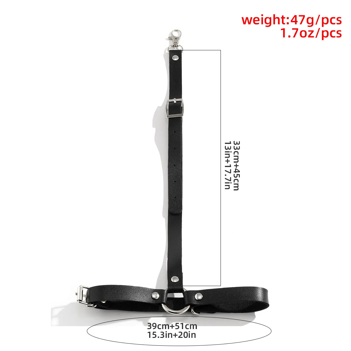 

EarringEarringsFashion Sexy Black PU Square Brand Buckle Thigh Chain Exaggerated Nightclub Style One-piece Waist Body ChainRings
