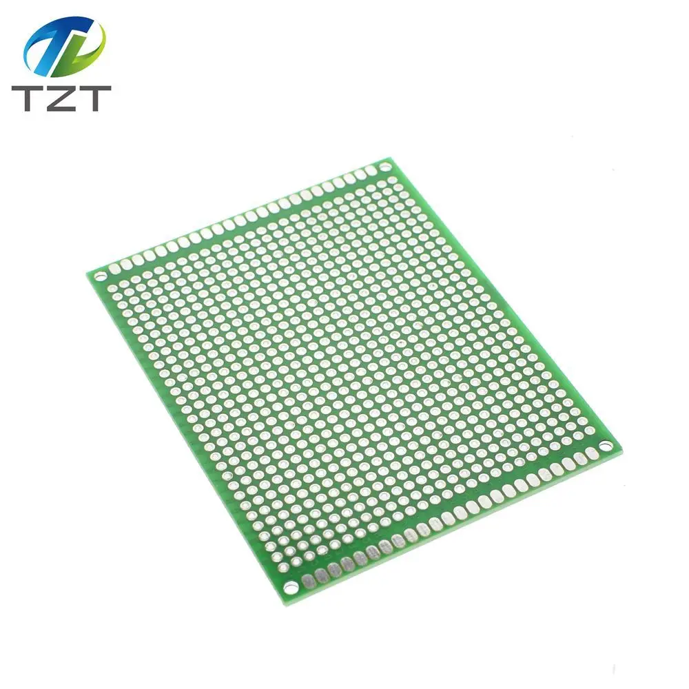 1 шт. TZT 7x9 7*9 см двухсторонний Прототип PCB Луженая универсальная плата экспериментальная пластина схема отверстие хлеб доска зеленый