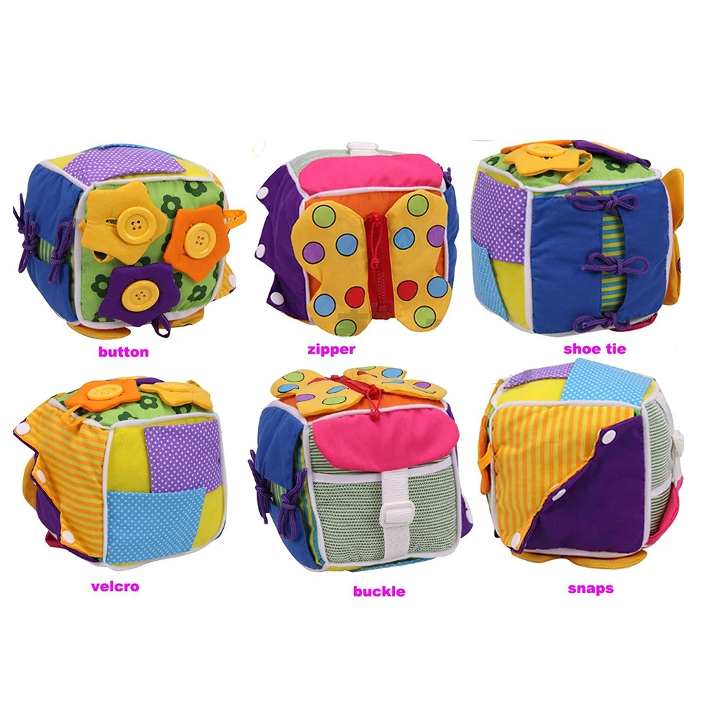 Новорожденные учатся одеваться 6 в 1 Мягкие развивающие кубики Игрушки для