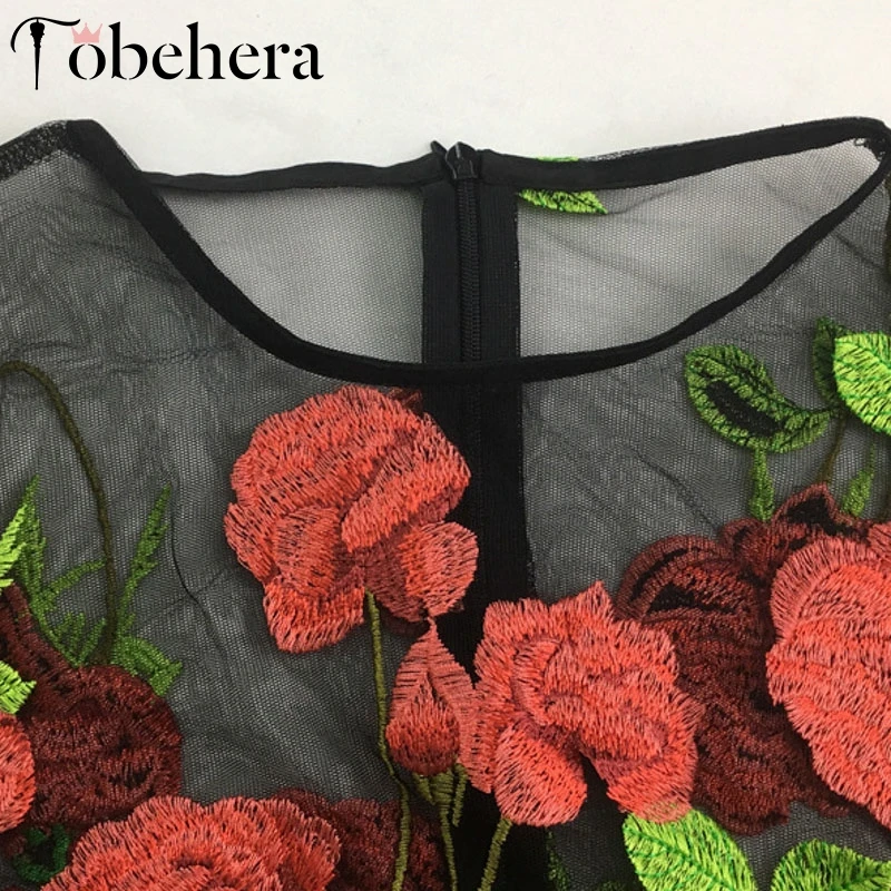 Glamaker Роза вышивка сетка черное платье Женский костюм из двух частей Цветочный элегантный платье осеннее сексуальное винтажное платье размера плюс длинное Новое