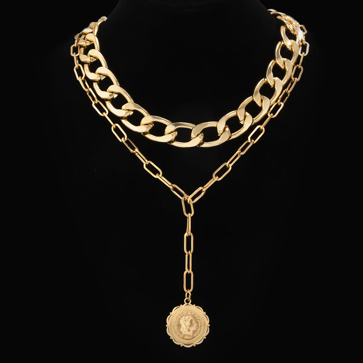 

3pcs/set Keel Link Chain Necklace for Men Women Fashion Classic Hot Selling Round Box Chain Choker Necklace Jewelry Wholesale