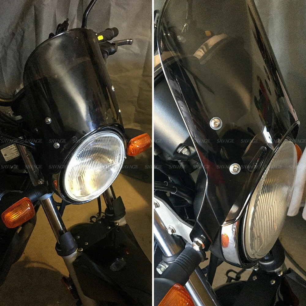 

Windshield For SUZUKI GSX1400 GSX750 GSX1200 lnazuma GSX1100G Windscreen Pare-brise Motorcycle 7" Round Headlight GSX 750 1200