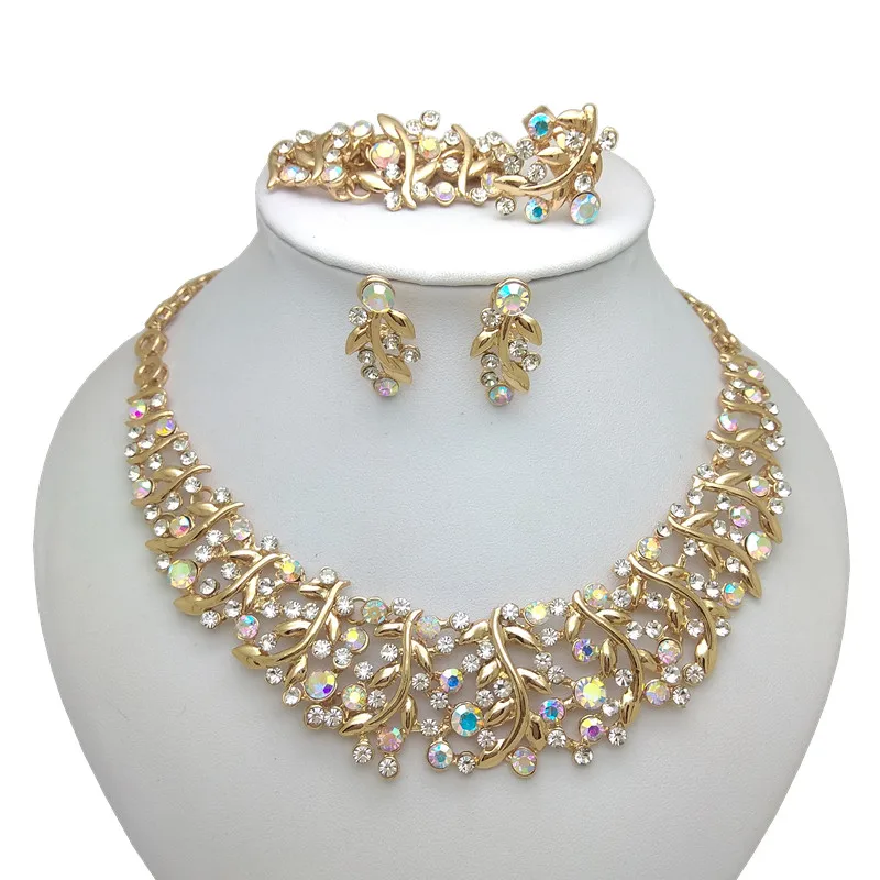 Модные высококачественные ювелирные наборы из Дубая золотого цвета нигерийские