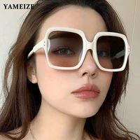 yameize vintage oversized square sunglasses women luxury glasses brand design big frame sun glasses gradient female glasses gafa