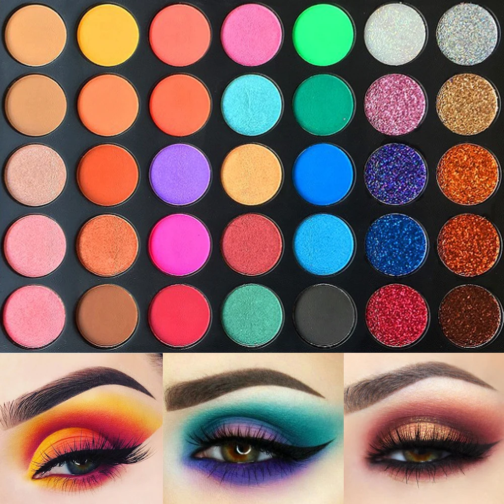 3 Pieces Matte Shimmer Glitter Eyeshadow Makeup Palette OEM Custom Printed Your Logo Cosmetic Set |