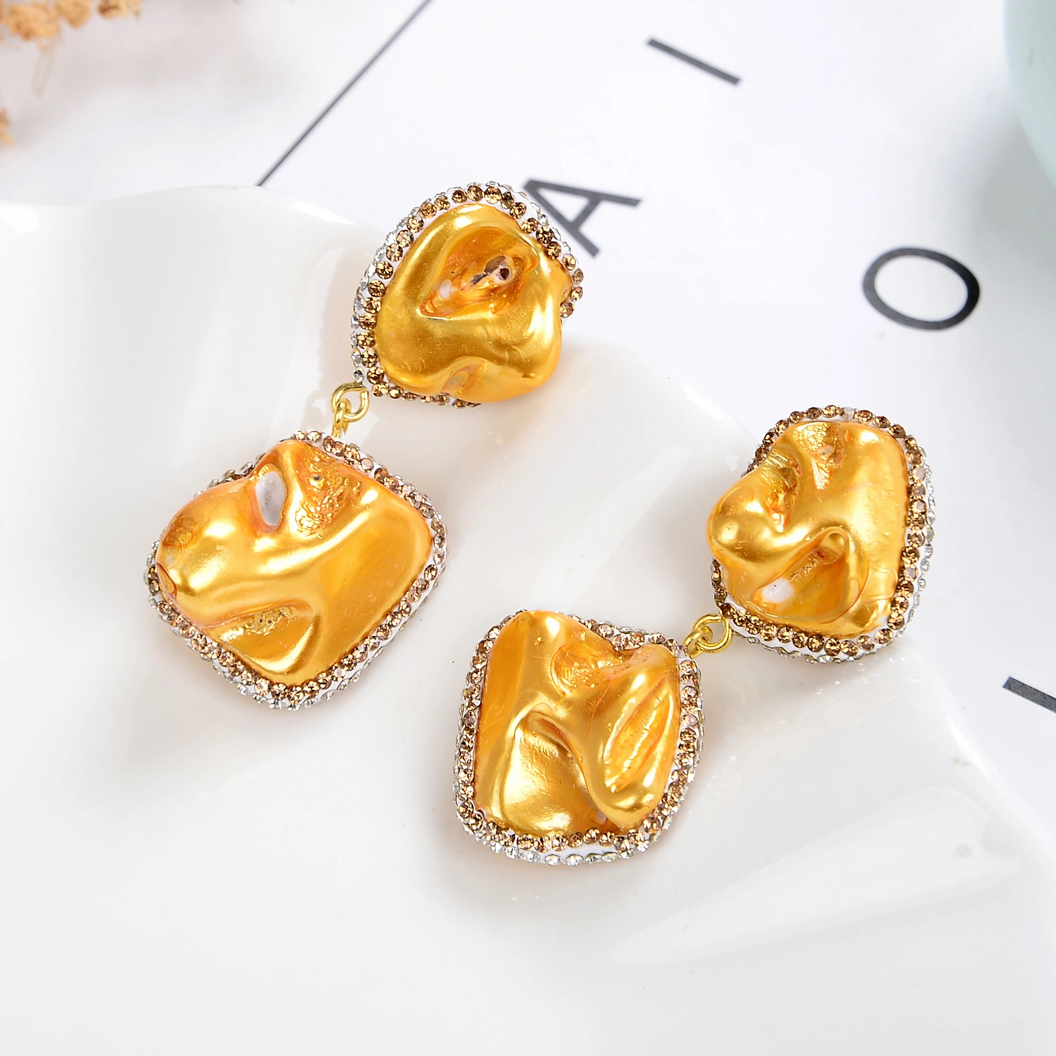 Новое поступление роскошные розовые висячие серьги из искусственной ракушки для