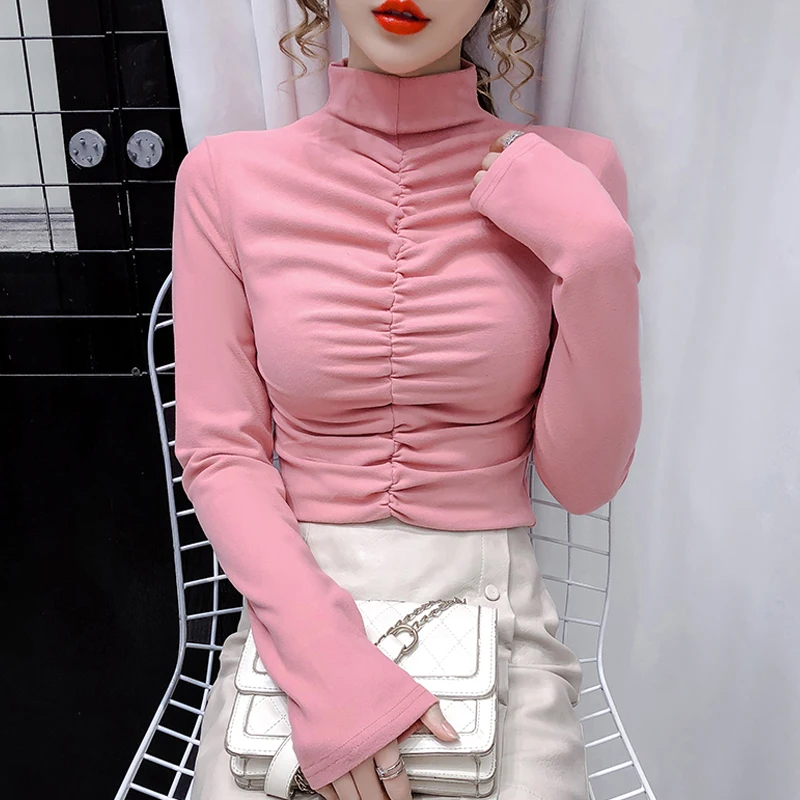 

Blouse Women Blusas Mujer De Moda 2021 Winter Clothes Women Long Sleeve Turtleneck Blouse Shirt Tops Women Blouses Blusa E220