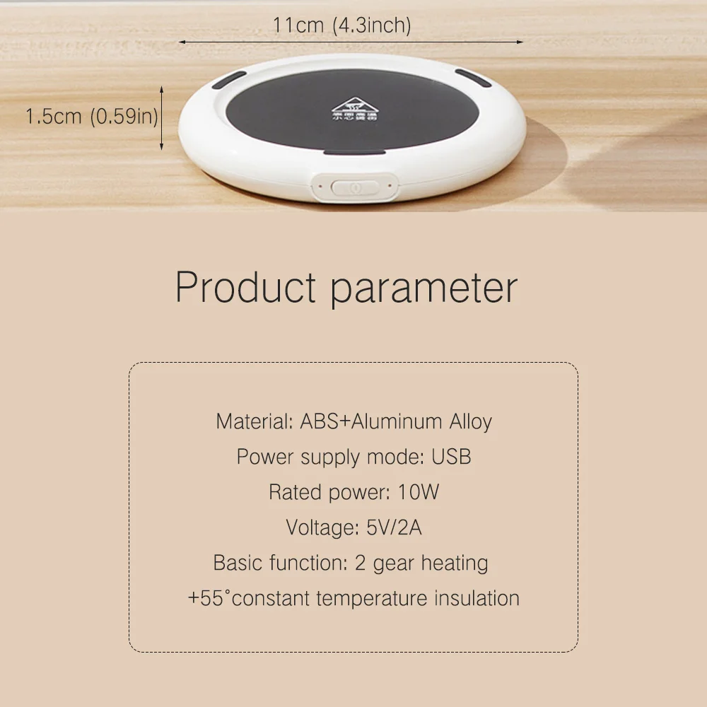 

Warmer Heat Beverage Mug Mat Keep Drink Warm Heater Mugs Coaster Electric heating pad for home USB Home Office Coffee Mug Cup