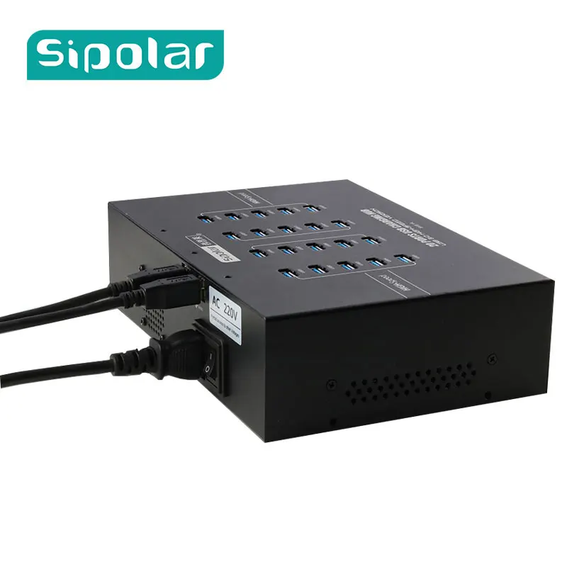 Sipar Super speed 5 Гбит/с 20 портов USB 3,0 концентратор с 40A 5 в встроенный блок питания для зарядки и синхронизации данных