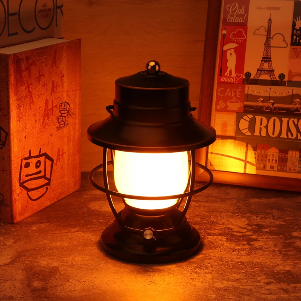 

Светодиодный Керосиновый Фонарь в винтажном стиле для бара, обеденного стола, палатки, атмосферного освещения, бытовая аварийная лампа