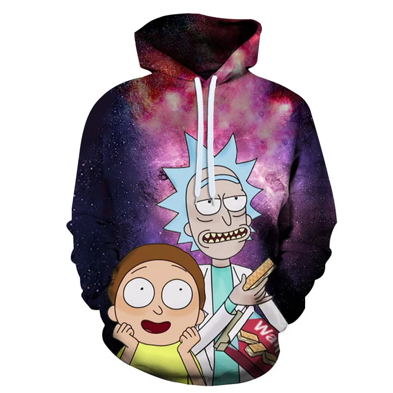 3D Толстовка пальто Для мужчин женщин толстовки с принтом Рик и Морти Animea пуловеры