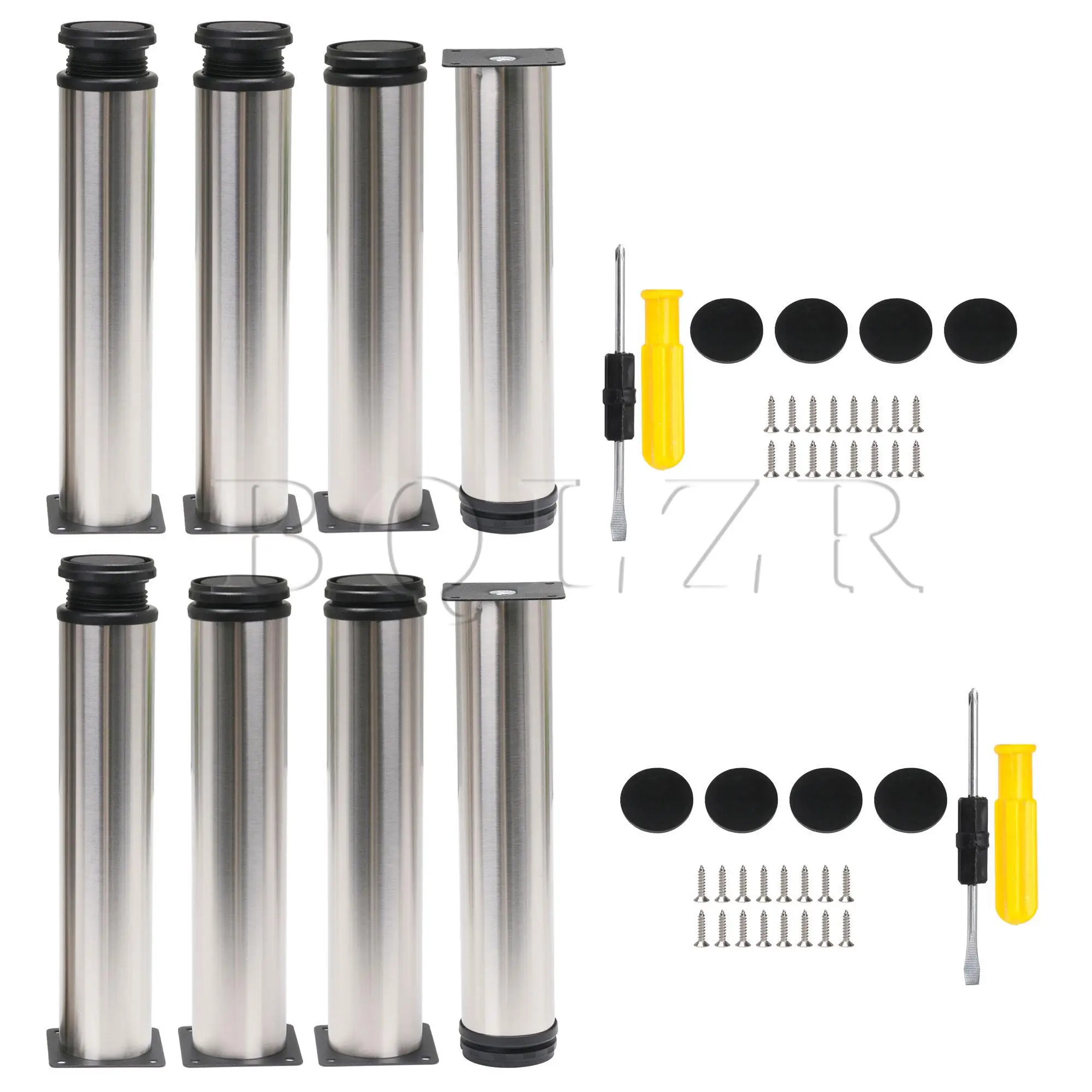 BQLZR 8 шт. регулируемые металлические ножки для мебели Сменные ножки 50x250 мм BQLZR 8 шт. регулируемые металлические ножки для мебели Сменные ножки 50x250 мм