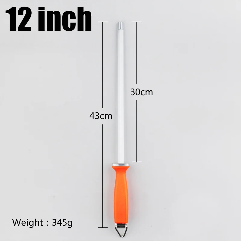 12 inch 1 шт. качественная 10/12 дюймовая точилка для ножей из углеродистой стали, точильный стержень для поваров, кухонные ножи с пластиковой ручкой, точильные инструменты musat - Цвет: 12 inch