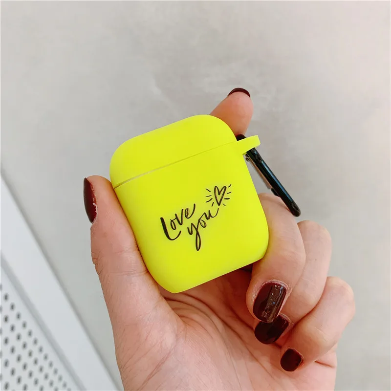 Флуоресцентный цветной чехол для Apple Airpods, Одноцветный защитный чехол для наушников с Bluetooth для Airpod 2 1, чехол для наушников, сумка - Цвет: style 4