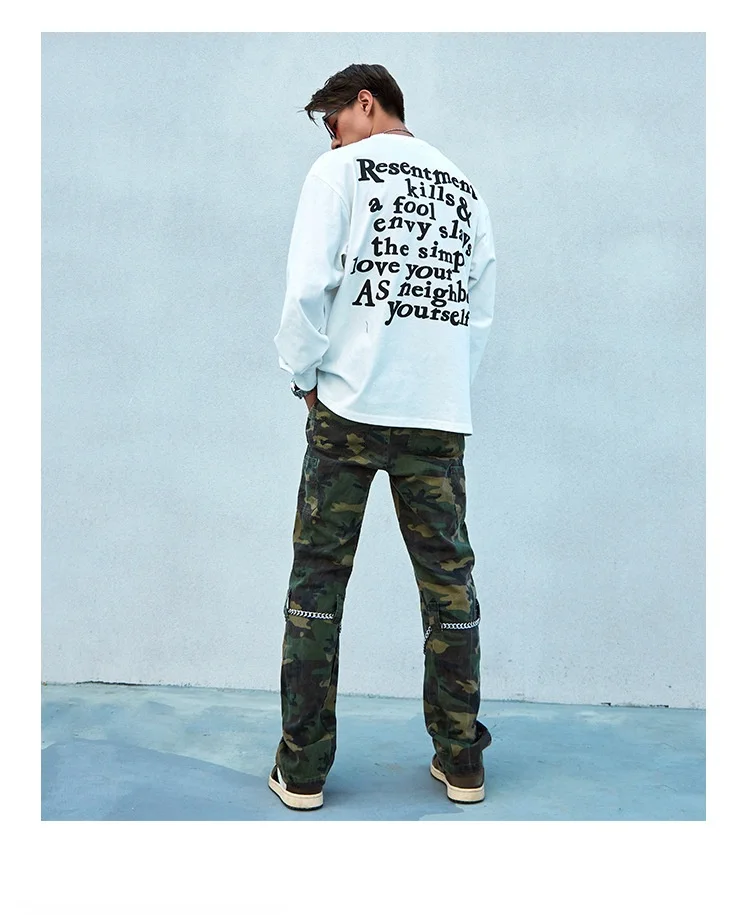 2022 New Arrival Army Green Cotton Men Tactical Military Cargo Pants Chain Camouflage Long Trousers For Teens Pantalones Hombre