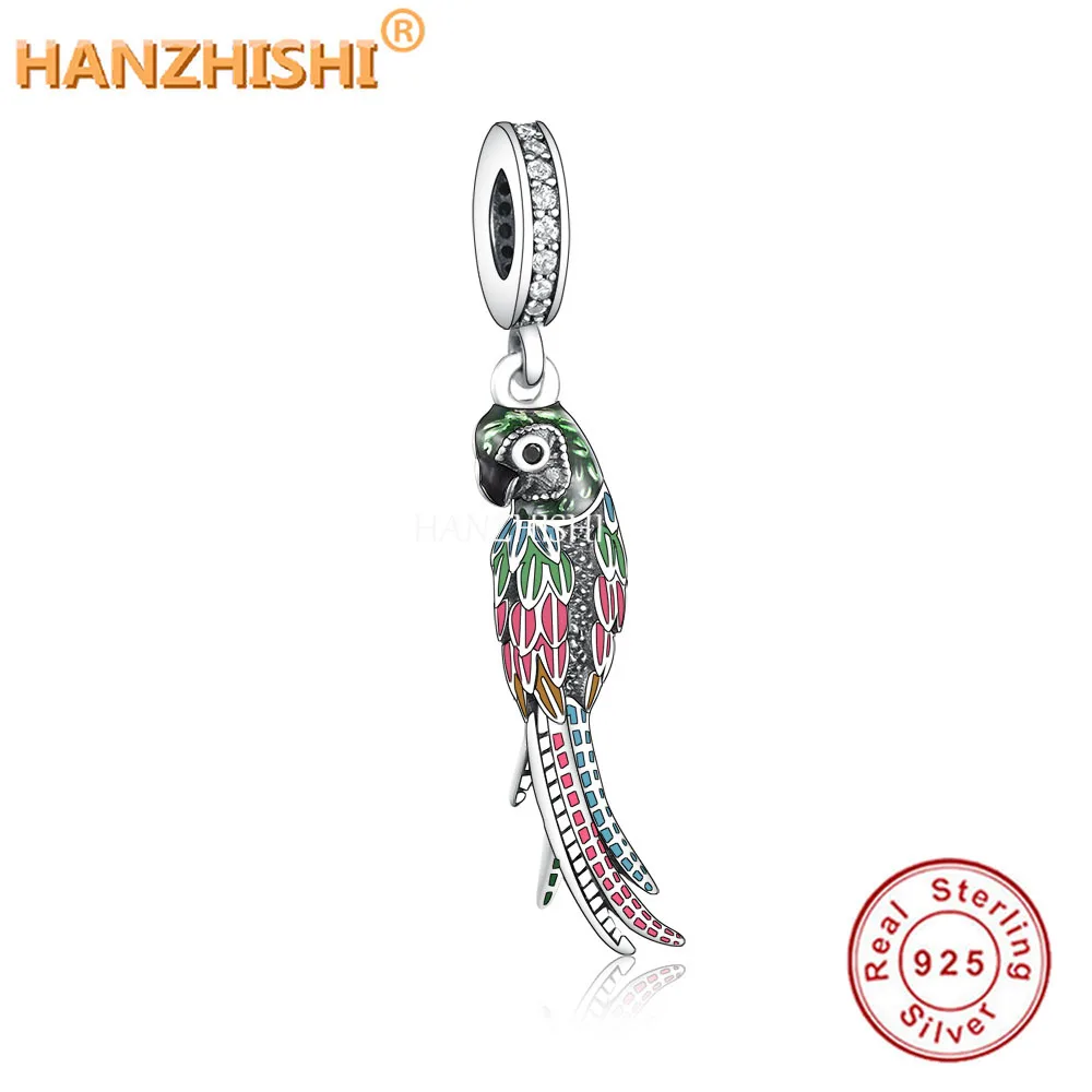 925 Sterling Silver Dinosaur Parrot Dog Animal Charm Beads Fit Bracelet Necklace Jewelry For Women Child DIY Gift | Украшения и