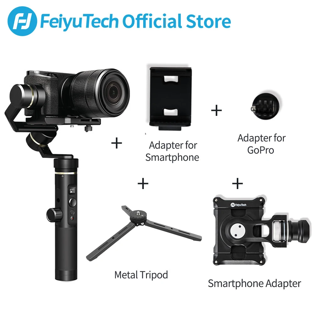 metal tripod adapter FeiyuTech G6 Plus 3-Axis ручка брызг карданный стабилизатор для экшн-камеры GoPro Hero 5 6 смартфонов беззеркальных карман Камера Feiyu G6P - Цвет: metal tripod adapter