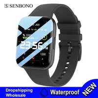 senbono 2021 men smartwatch smart watch women wristwatch p25 ip68 waterproof fitness bracelet sports smartwatch spo2bphr clock