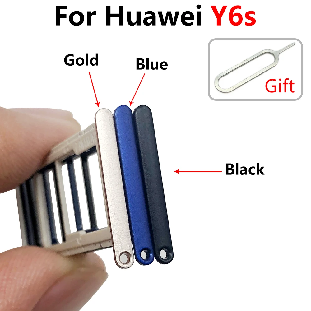 New SIM Card Tray chip slot drawer Holder Adapter Accessories For Huawei Y6S Y7A Y9S Mobile Phone Sim Card + Pin images - 6