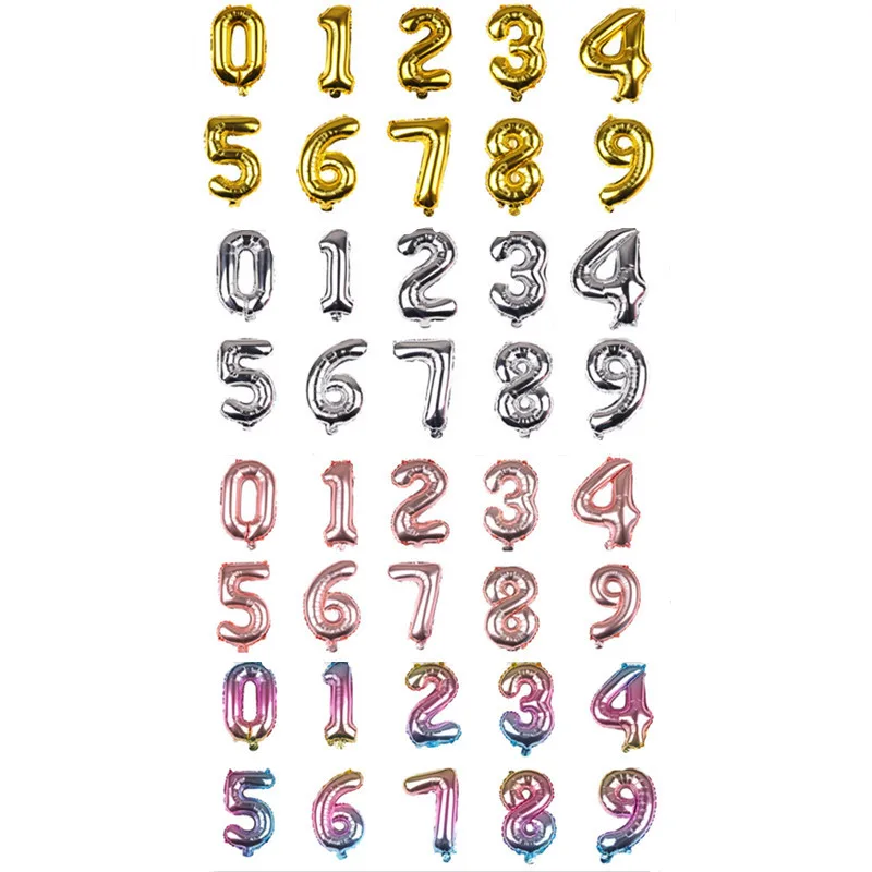 

10 шт., 16-дюймовые цифры-шары