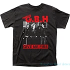 Заряженная Мужская футболка GBH Give Me Fire, Лицензированная Мужская футболка с музыкальной группой Rock N Roll, Черная Мужская футболка wo, 100% хлопковые топы, футболки