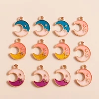 10pcs kawaii colorful enamel star moon charms pendants for necklaces bracelets earrings charms diy jewelry making accessories