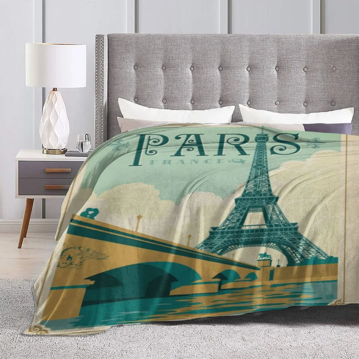 

Paris France Eiffel Tower Microfiber Fleece Blanket Ultra Soft Throw Blanket Warm Flannel Blanket for Couch Sofa Bed Office