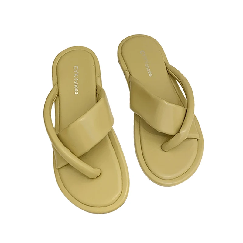 

Fairy Wind Open Toe Sandals For Women Thick Bottomed Versatile Clip Toe Beach Shoes Flats Flip Flops Slides Summer Slippers